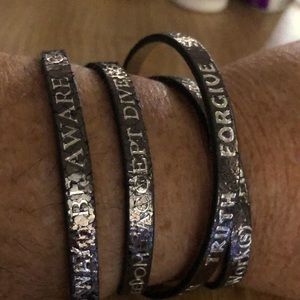 Leather wrap around bracelet